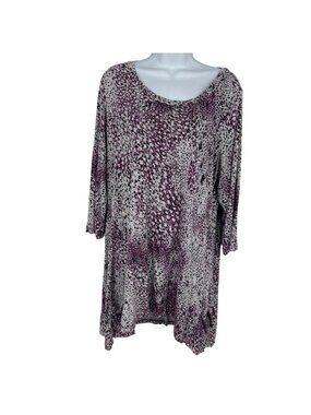 Logo by Lori Goldstein Women's 3/4 Sleeve Lightweight Relaxed Fit Tunic Size 1X